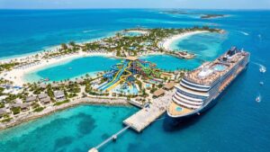 7 Best Bahamas Cruises from Miami: #1 Ultimate Island Guide 2 Aerial view of Perfect Day at CocoCay private island in the Bahamas