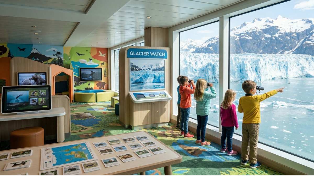 Children participating in a nature-themed activity on a cruise ship