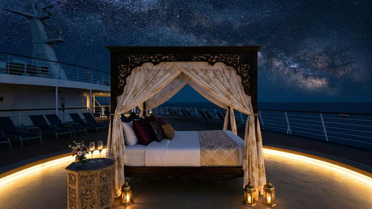 5 Best Luxury Cruise Lines for a Romantic Honeymoon 3 Romantic night deck experience on luxury cruise lines for a romantic honeymoon.