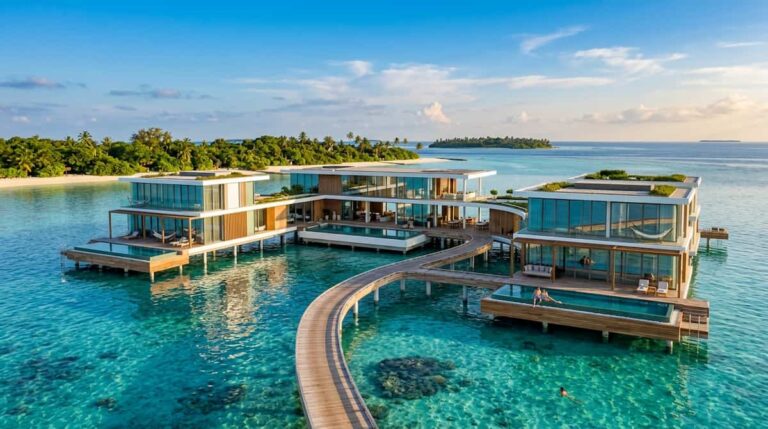 luxury floating glass hotels exterior