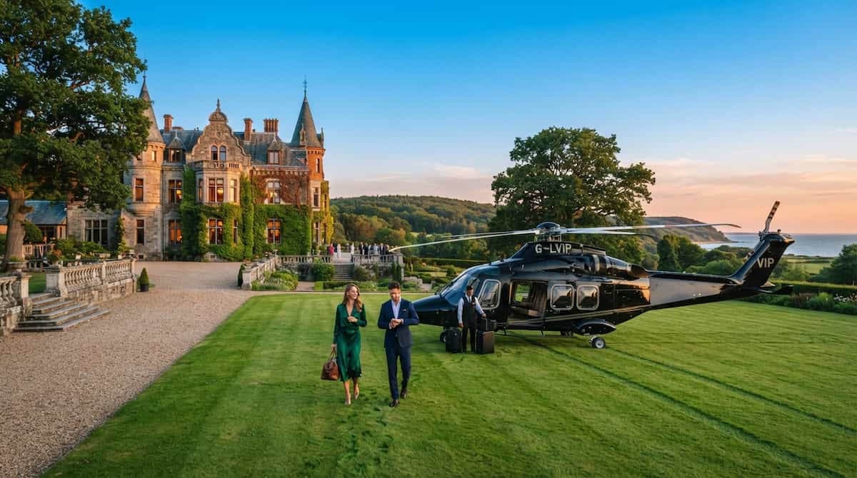 Exclusive private helicopter tour over Baltic castles for elite baltics luxury travel