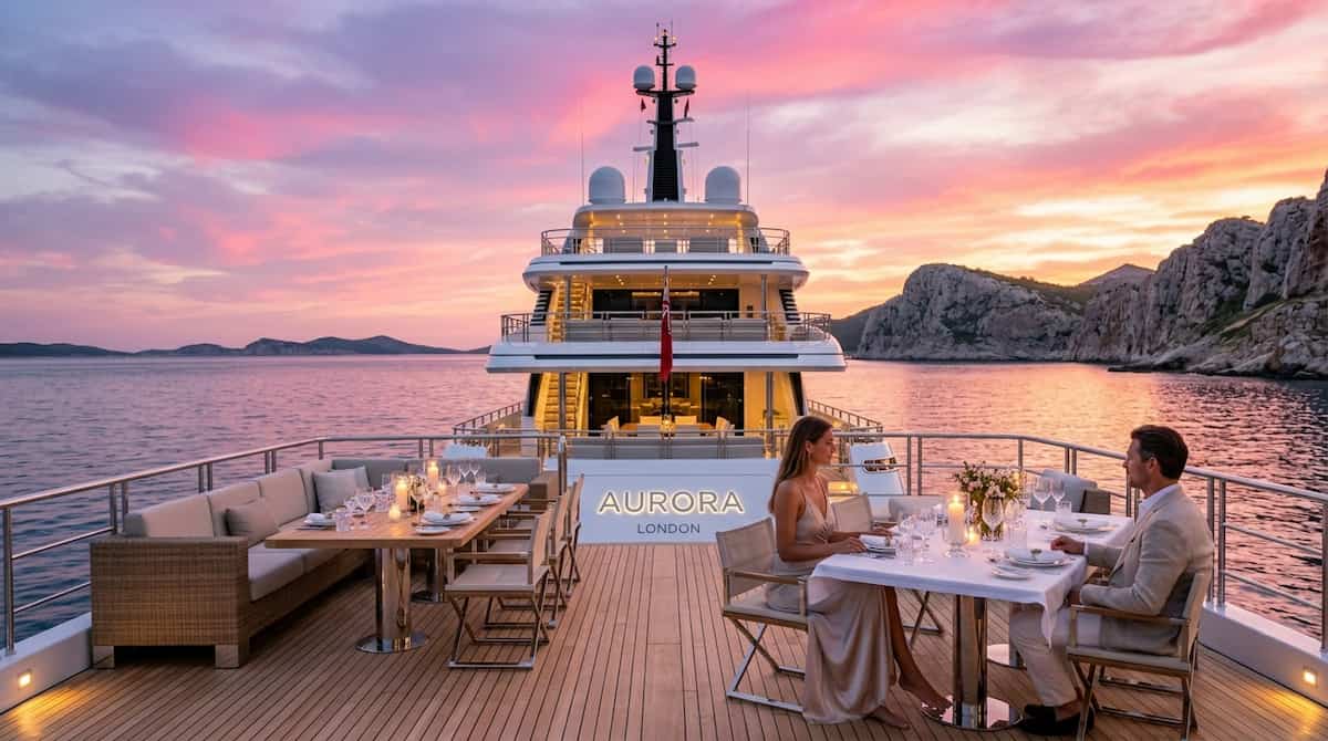 Elite travelers enjoying a private superyacht charter in Croatia