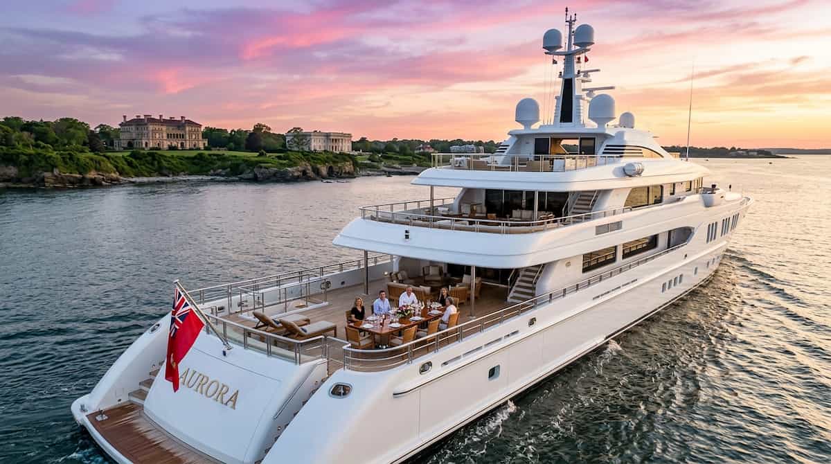 Elite travelers enjoying a private superyacht charter in the United States