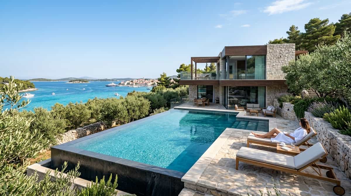 Elite travelers enjoying a private superyacht charter in Croatia