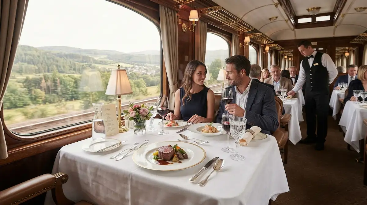 Gourmet dining on the best luxury train trips in the world