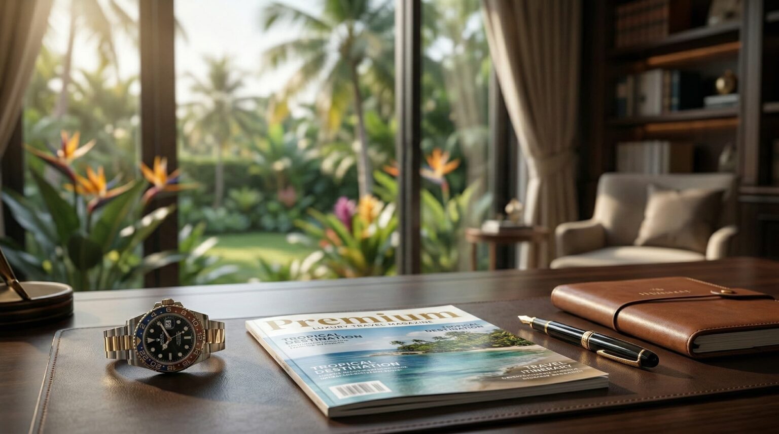 Sophisticated luxury travel planning and curated lifestyle aesthetic.