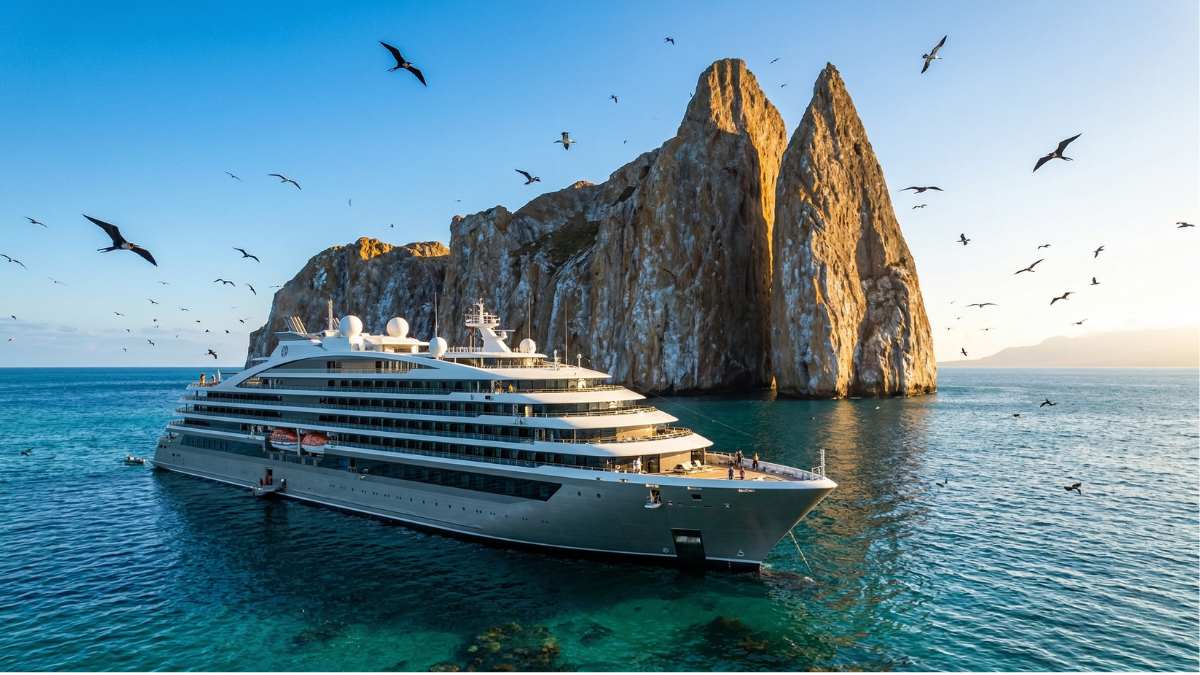 Multi-generational family enjoying the best luxury Galapagos cruises on a private deck.