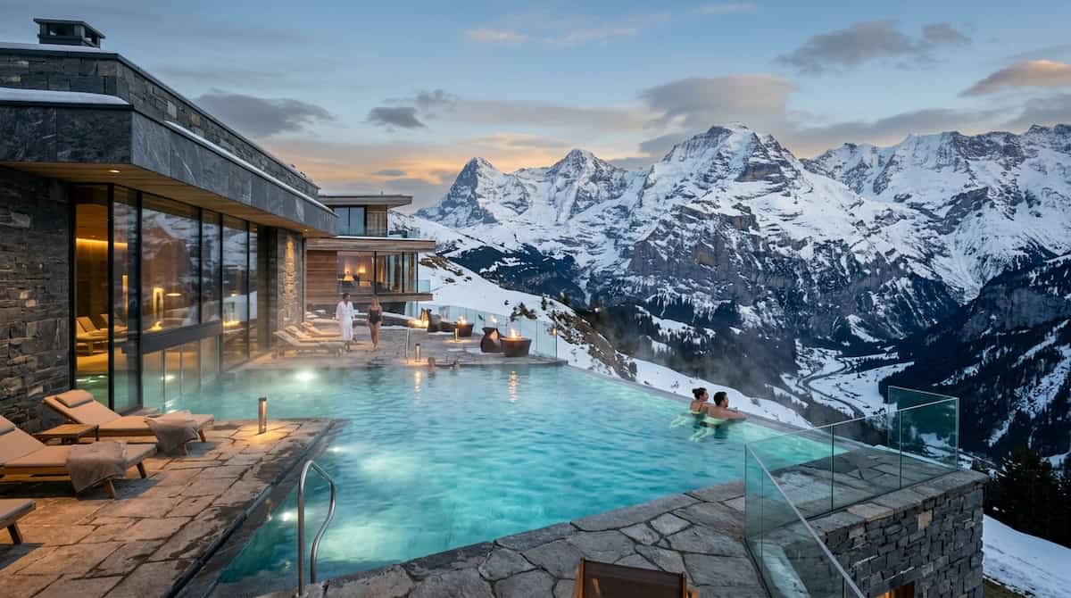 ultra luxury wellness sanctuaries in the Swiss Alps