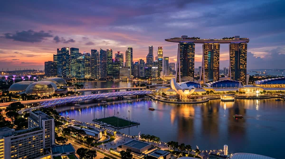 Ultra-luxury architectural destinations in singapore featuring the Marina Bay Sands skyline