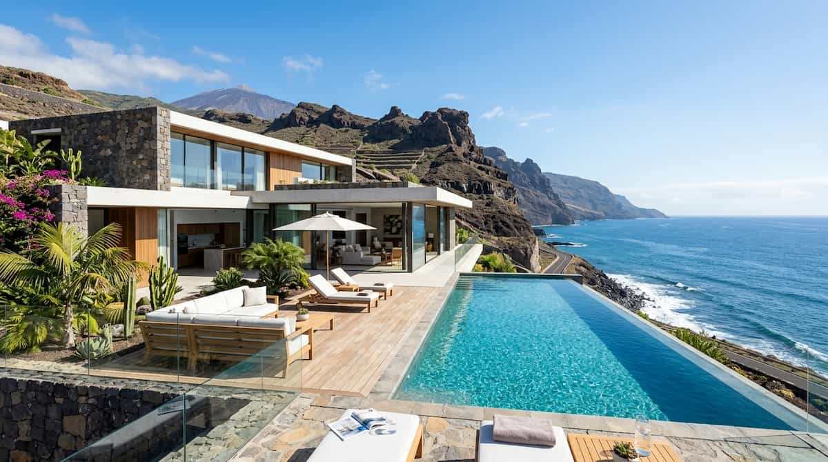 Ultra-luxury Tenerife villa with private infinity pool overlooking the dramatic ocean coastline